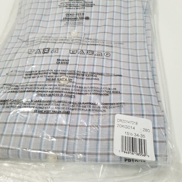 New Van Heusen‎ Ultra Flex Spread Collar Long Sleeve Wrinkle Free Dress Shirt - Picture 6 of 6